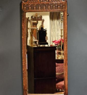 Victorian Carved Oak Framed Mirror