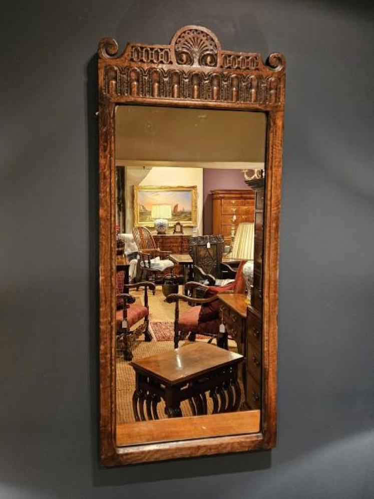 Victorian Carved Oak Framed Mirror - Image 2