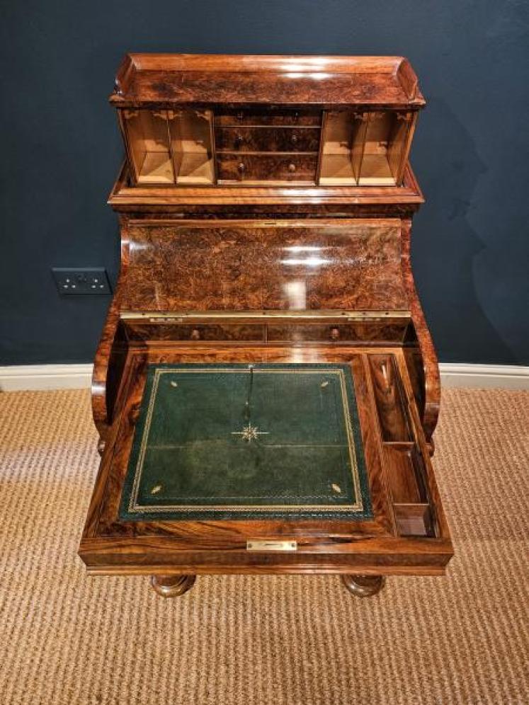 Superb Quality Victorian Burr Walnut Davenport  - Image 5