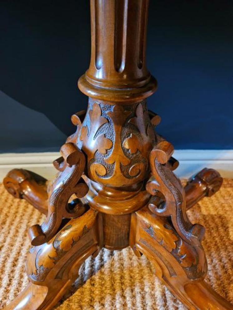 Victorian Walnut Fold Over Games Table - Image 6