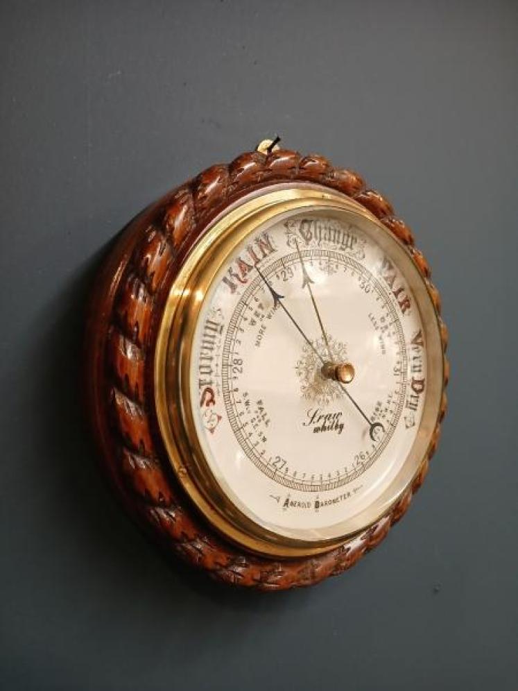 Large Victorian Oak Whitby Ships Barometer - Image 2