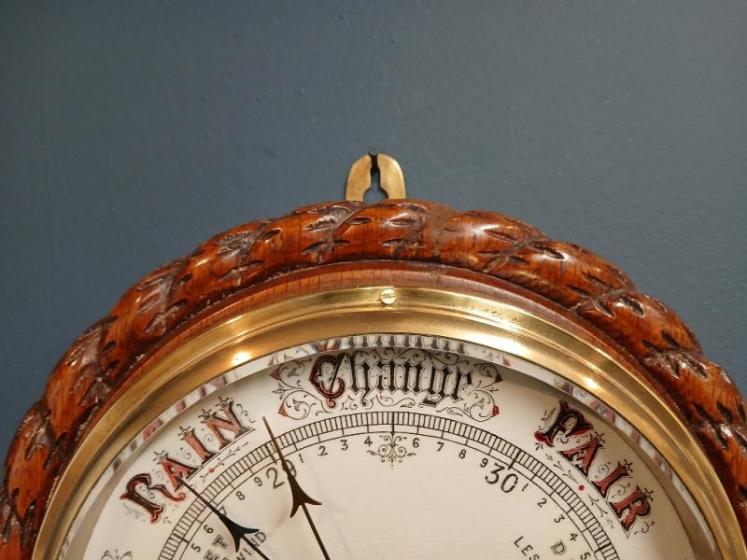 Large Victorian Oak Whitby Ships Barometer - Image 3