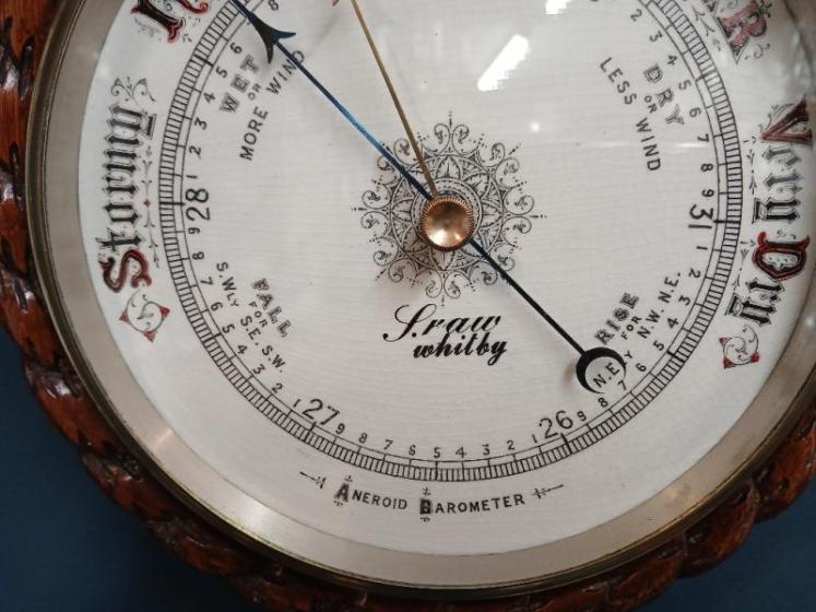 Large Victorian Oak Whitby Ships Barometer - Image 5