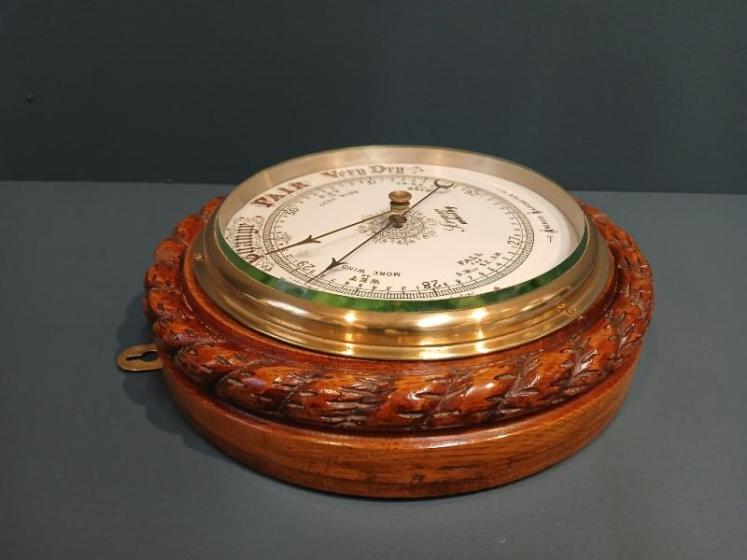 Large Victorian Oak Whitby Ships Barometer - Image 7