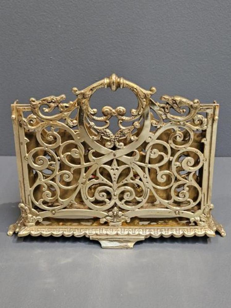 Superb Victorian Brass Letter and Ink Stand  - Image 2