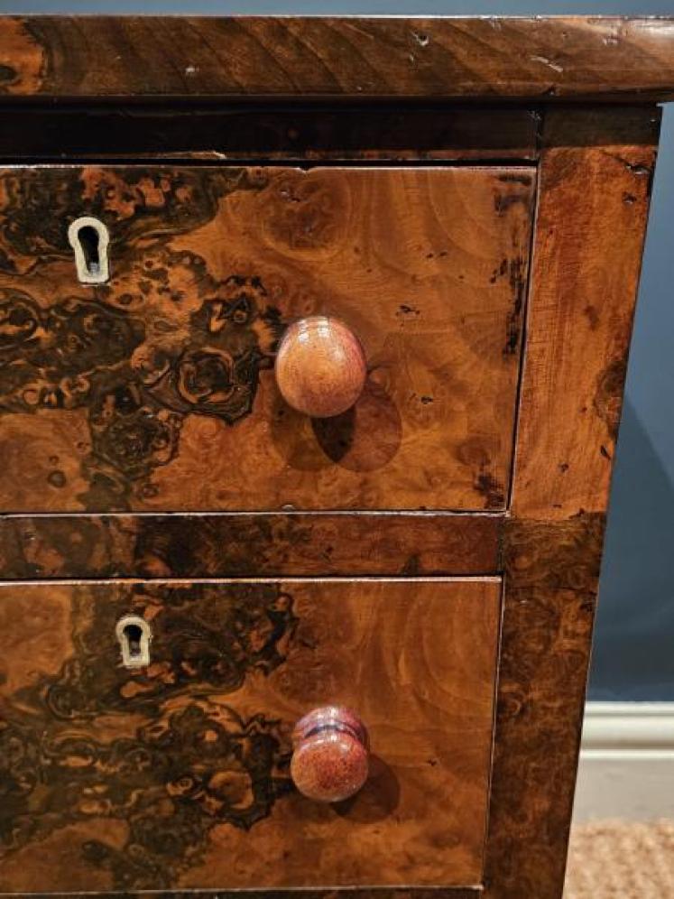 Pair of Victorian Burr Walnut Bedside Chests  - Image 7