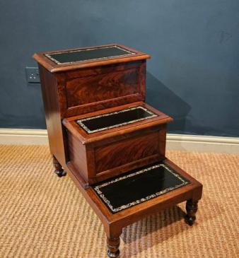 Early Victorian Mahogany Library Steps