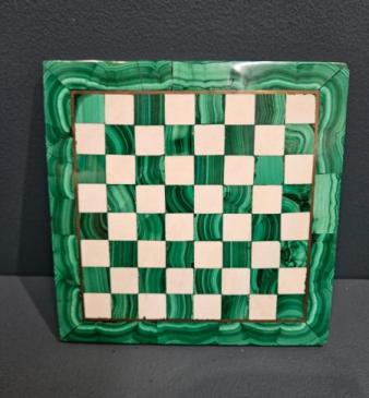 Edwardian Malachite Chess Board
