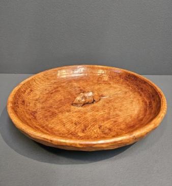 Superb Mouseman Burr Oak Shallow Bowl 