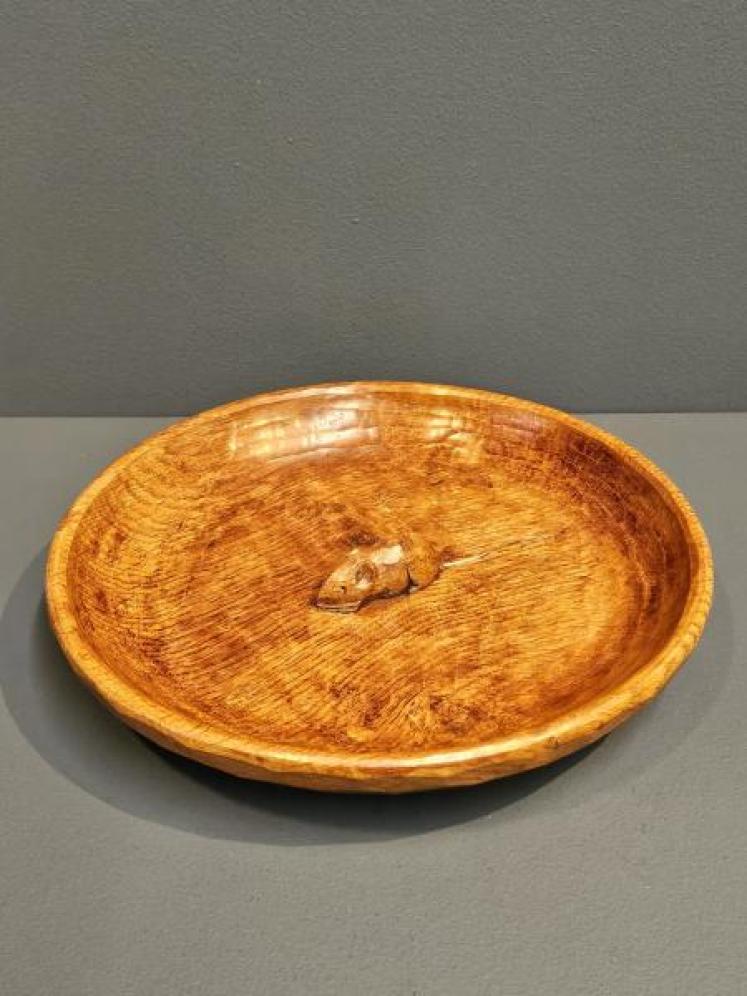 Superb Mouseman Burr Oak Shallow Bowl  - Image 5