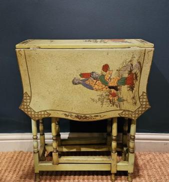 Edwardian Green Chinoiserie Sutherland Table