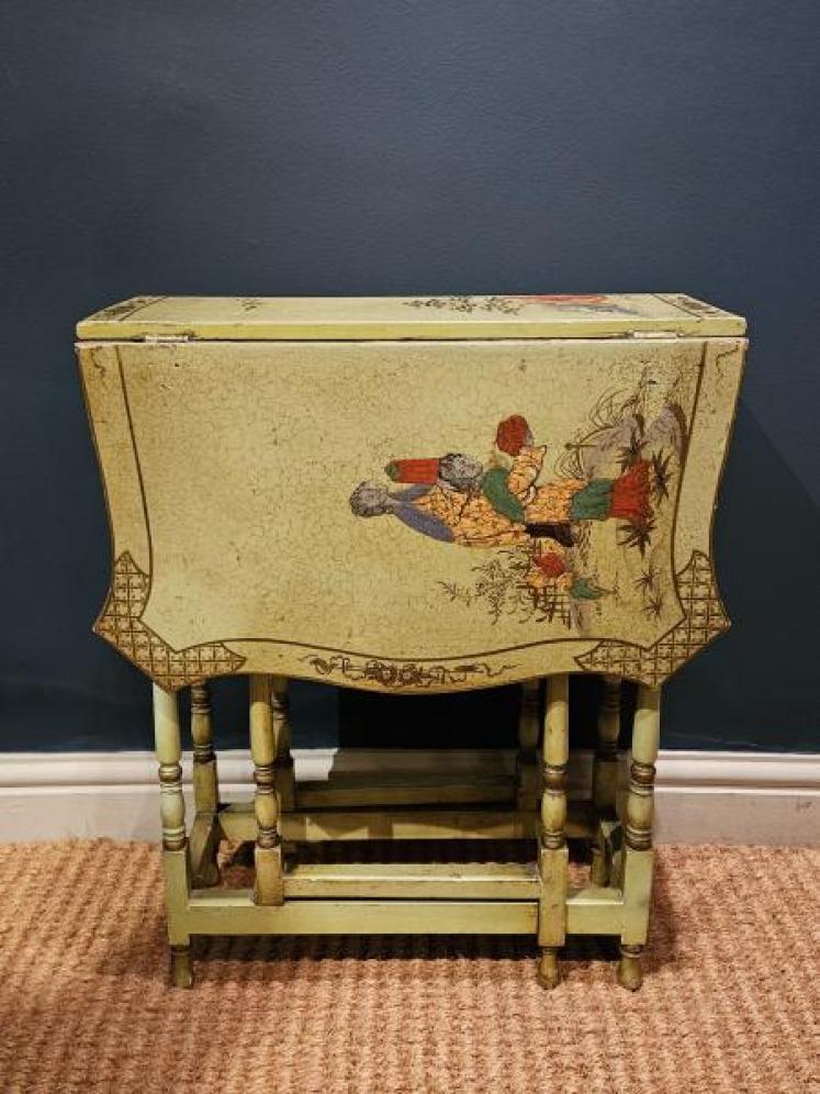 Edwardian Green Chinoiserie Sutherland Table - Image 1