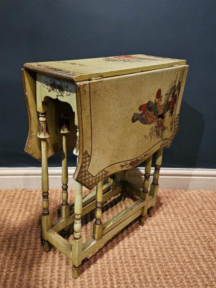 Edwardian Green Chinoiserie Sutherland Table - Image 2