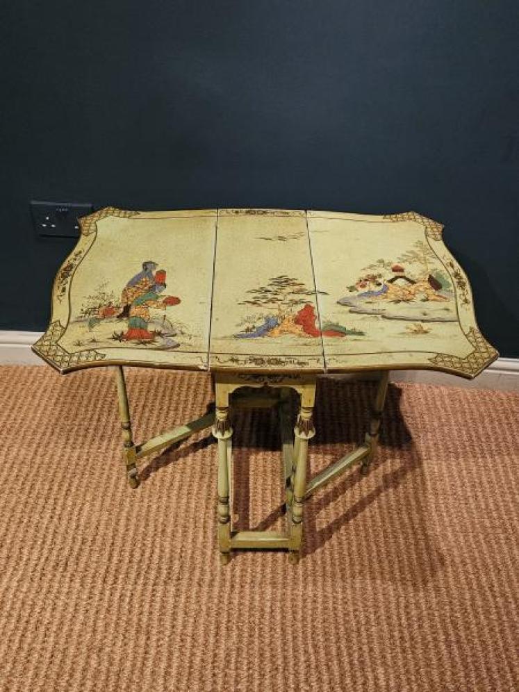 Edwardian Green Chinoiserie Sutherland Table - Image 4