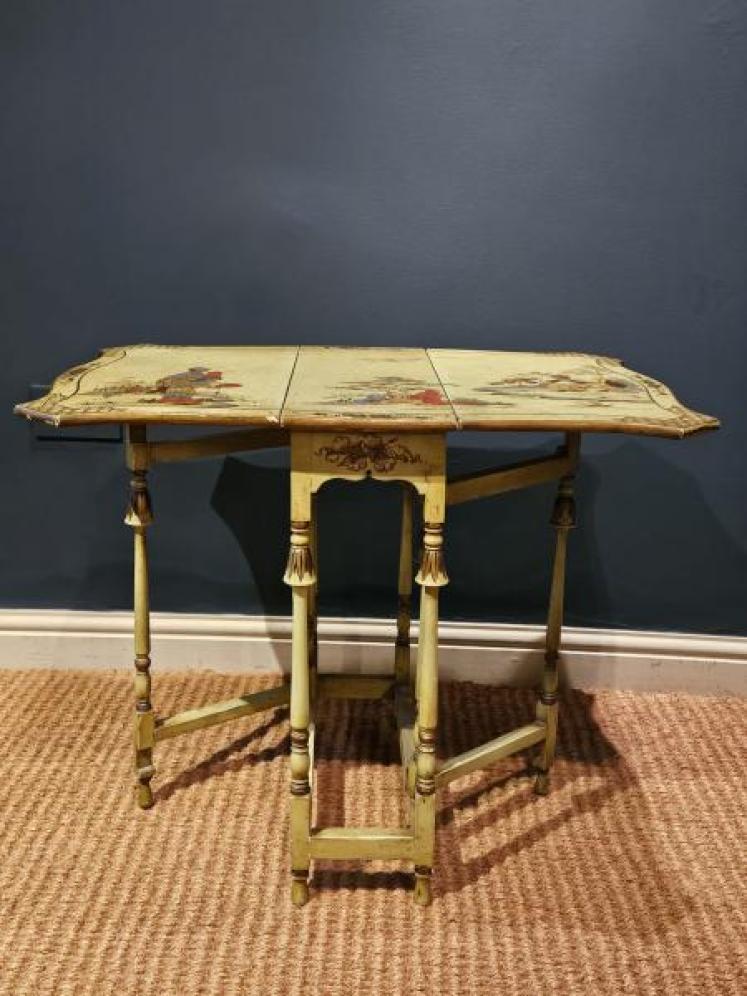 Edwardian Green Chinoiserie Sutherland Table - Image 6