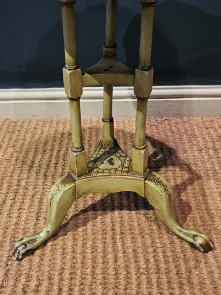 Edwardian Green Chinoiserie Tripod Table - Image 6