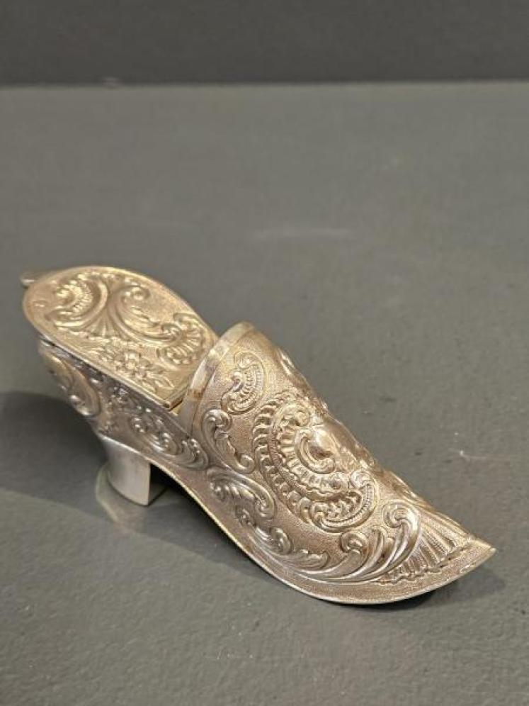 Victorian Silver Shoe Trinket Box - Image 1