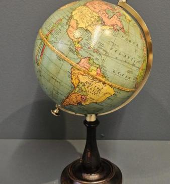 Superb 1930's 6" Papier Mache Globe 