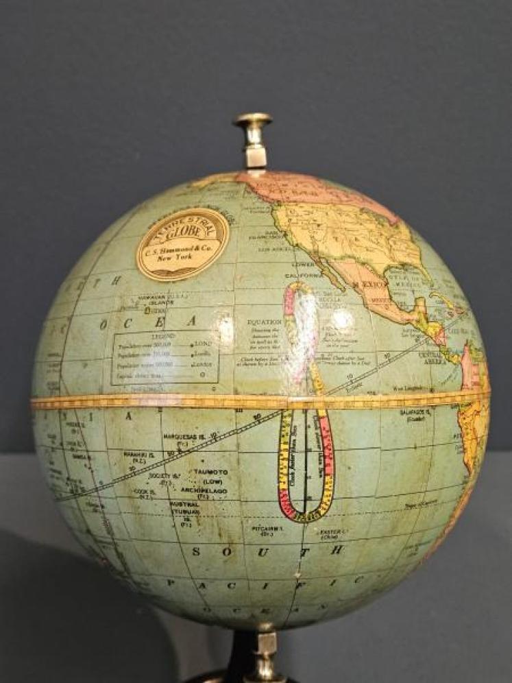 Superb 1930's 6" Papier Mache Globe  - Image 3