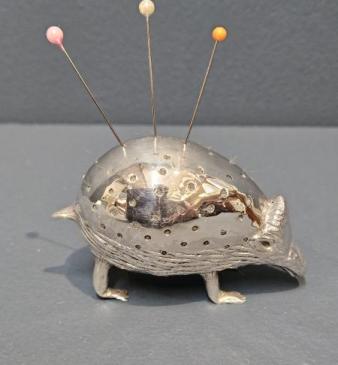 Large Silver Hedgehog Pin Cushion