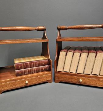 Matching Pair of Regency Mahogany Book Carriers