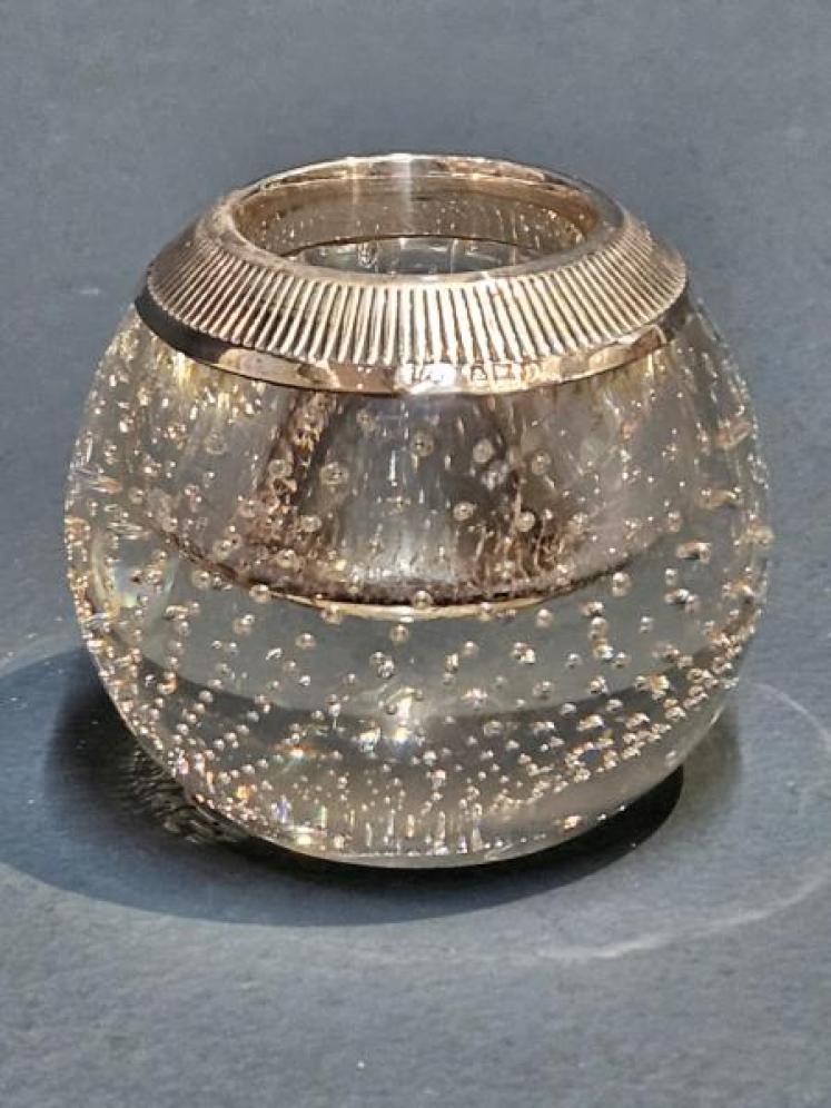 Silver Rimmed Crystal Match Striker  - Image 1