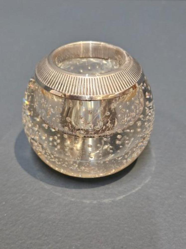 Silver Rimmed Crystal Match Striker  - Image 2