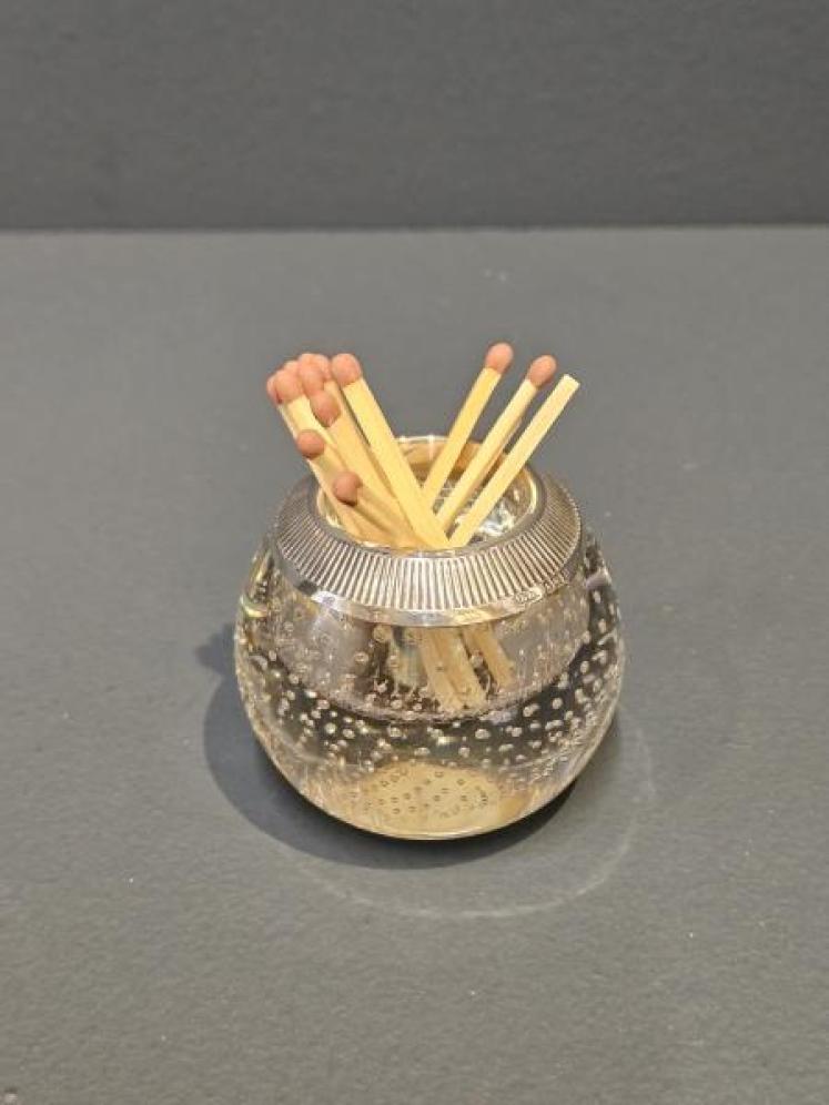 Silver Rimmed Crystal Match Striker  - Image 7