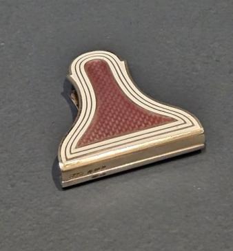 Rare Edwardian Silver and Mauve Enamel Paper Clip