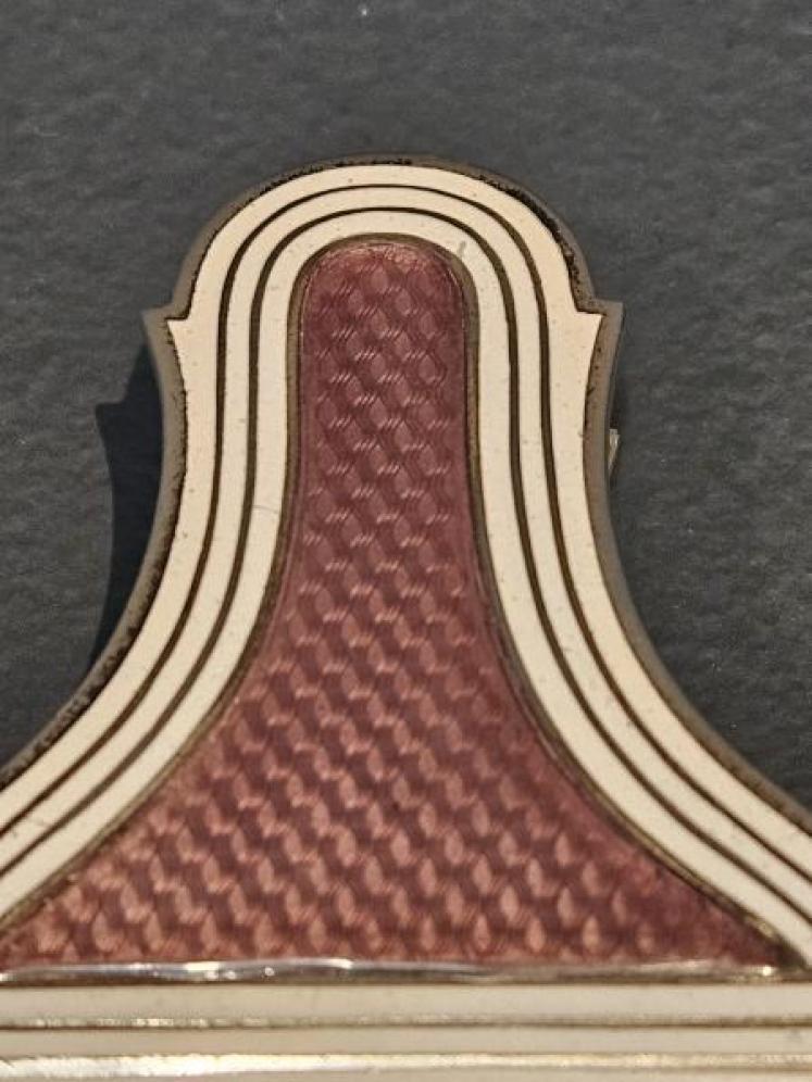 Rare Edwardian Silver and Mauve Enamel Paper Clip - Image 4