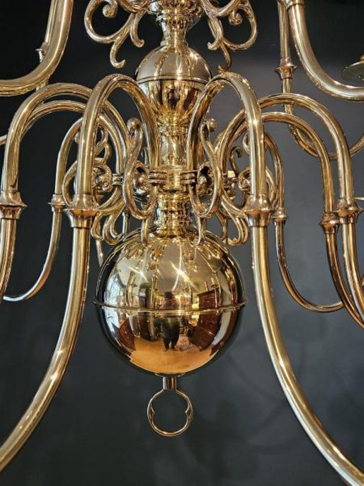 Large Edwardian 15 Arm Two Tier Chandelier  - Image 2