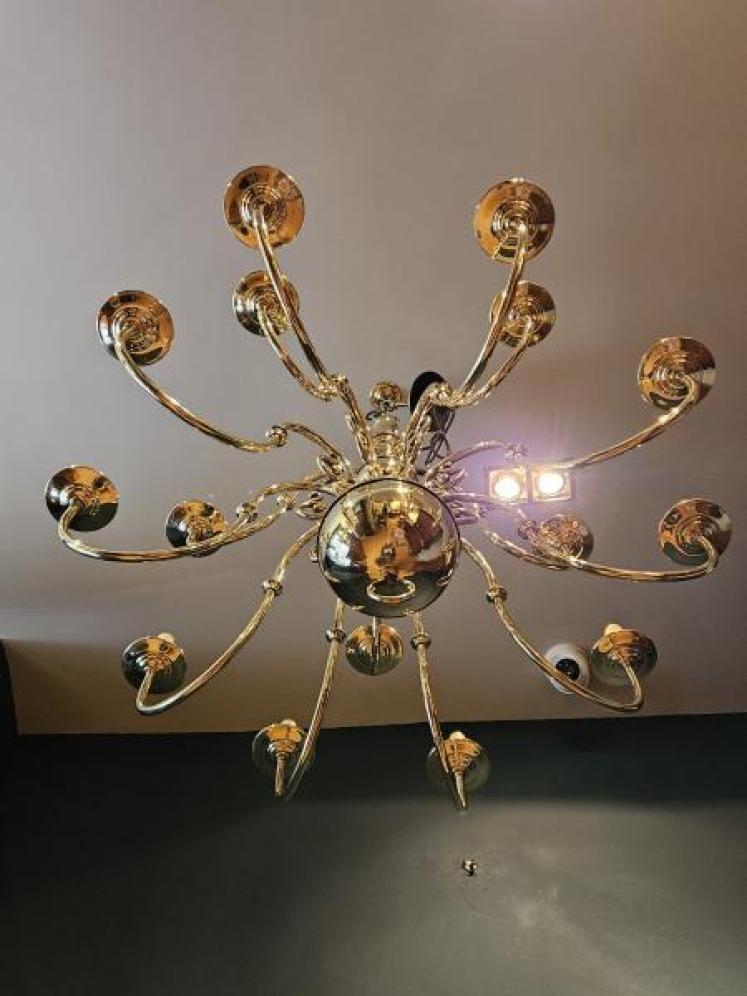 Large Edwardian 15 Arm Two Tier Chandelier  - Image 5
