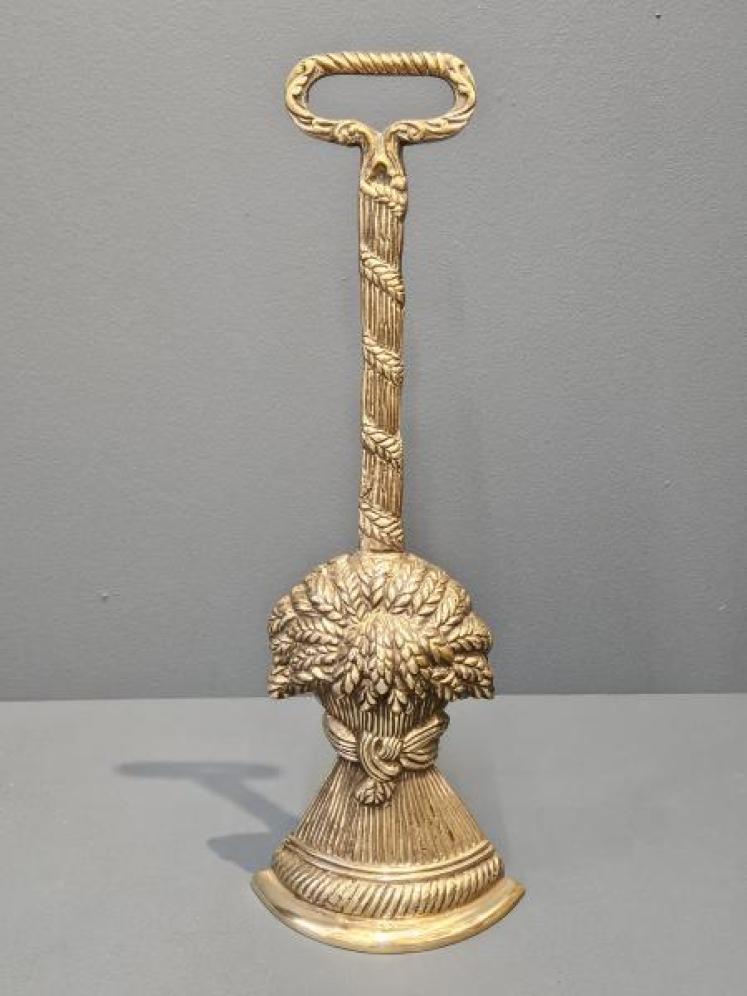 Victorian Brass Wheatsheaf Door Stop - Image 1