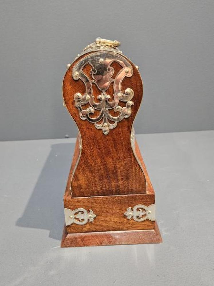 Small Victorian Walnut and Silver Plated Tantalus - Image 2