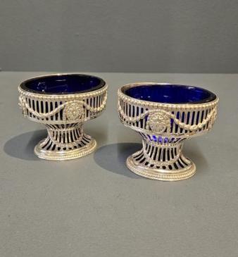 Pair of Georgian Silver Salts by Robert Hennell