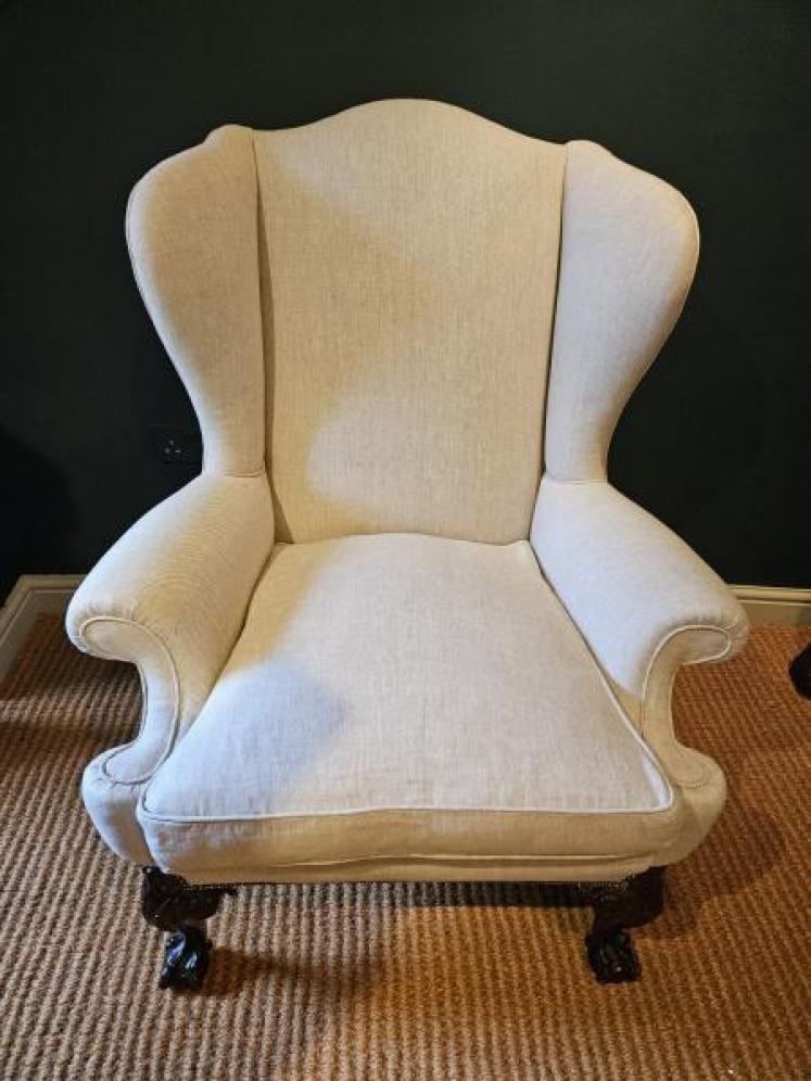 Superb Late Victorian Wing Back Arm Chair  - Image 3