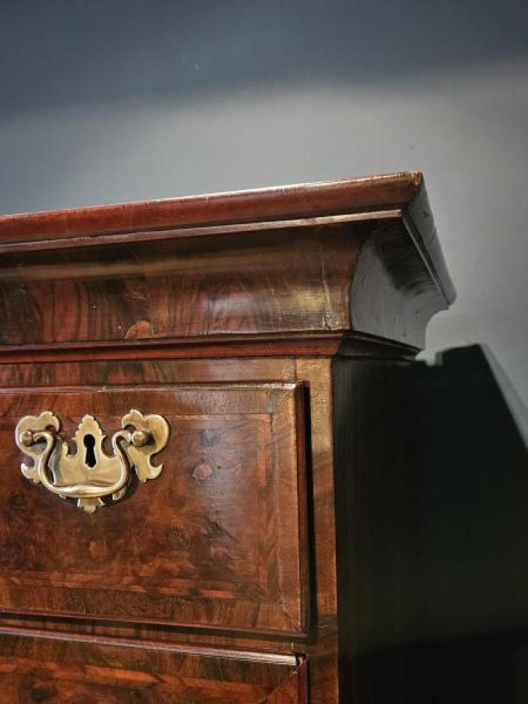 George I Walnut Chest on Chest with Brushing Slide - Image 4