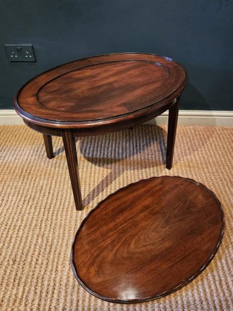 Fine Quality Victorian Mahogany Tray Top Coffee Table  - Image 3