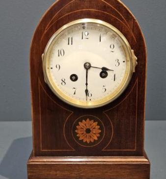 Late Victorian Bell Chiming Mahogany Mantel Clock