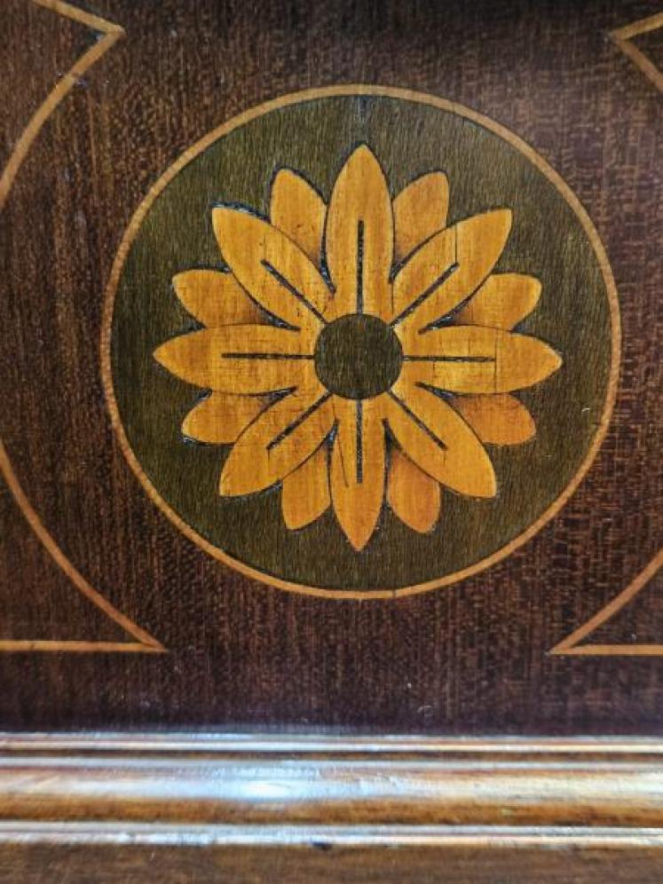Late Victorian Bell Chiming Mahogany Mantel Clock - Image 5