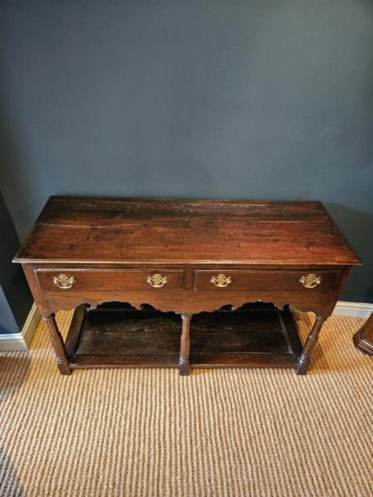 George II Oak Open Pot Board Dresser - Image 7