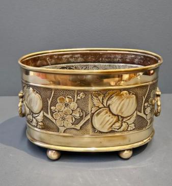 Arts and Crafts Brass Planter