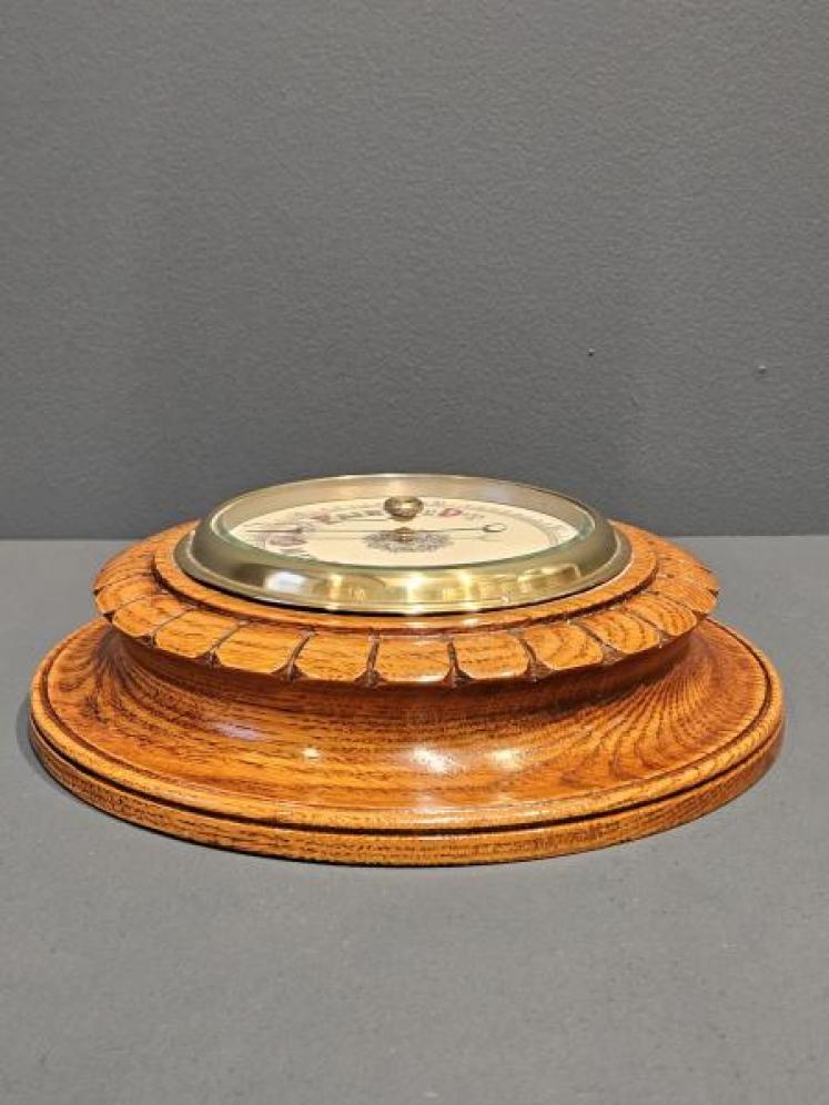 Victorian Oak Petal Carved Case Barometer - Image 6
