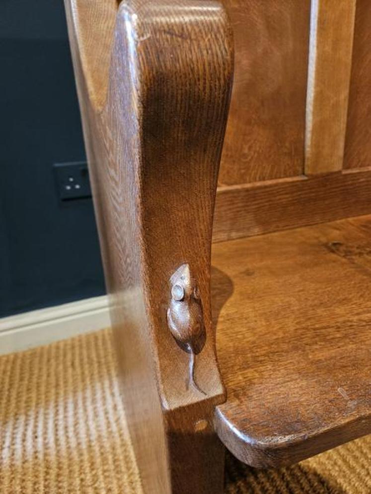 Pair of Unique Thompsons of Kilburn Mouseman Settles  - Image 2
