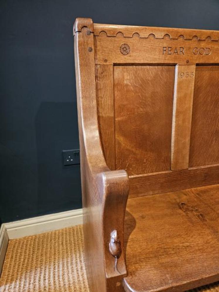 Pair of Unique Thompsons of Kilburn Mouseman Settles  - Image 3
