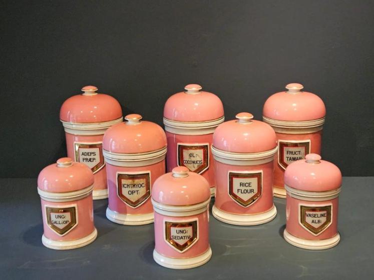 Set of Victorian Porcelain Apothecary Jars - Image 1