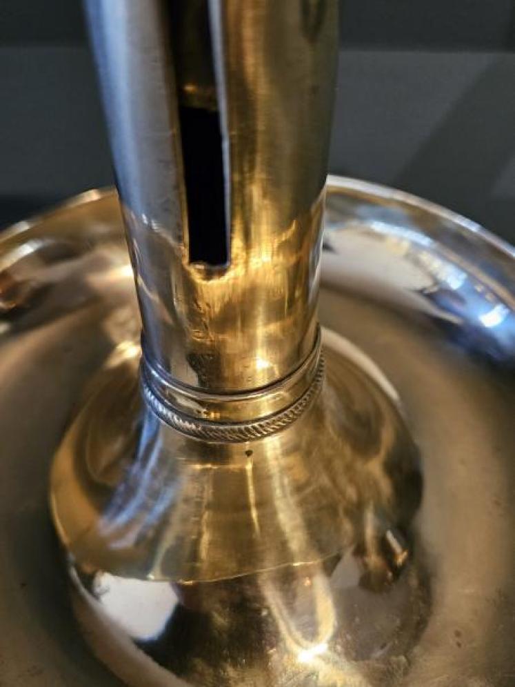 Pair of Georgian Brass Candlesticks With Dished Bases - Image 5