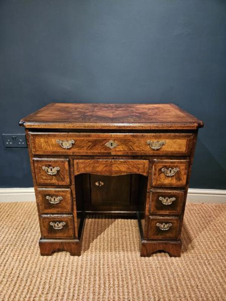 George II Walnut Kneehole Desk - Image 1