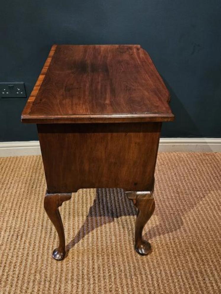 George III Bow Front Walnut Lowboy - Image 6