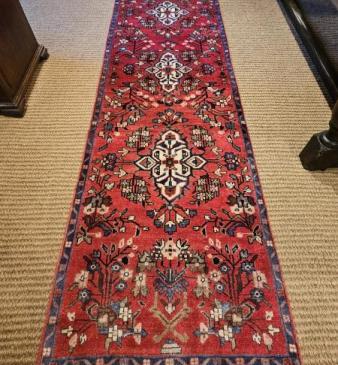 Superb 9' Persian Pure Wool Runner Rug